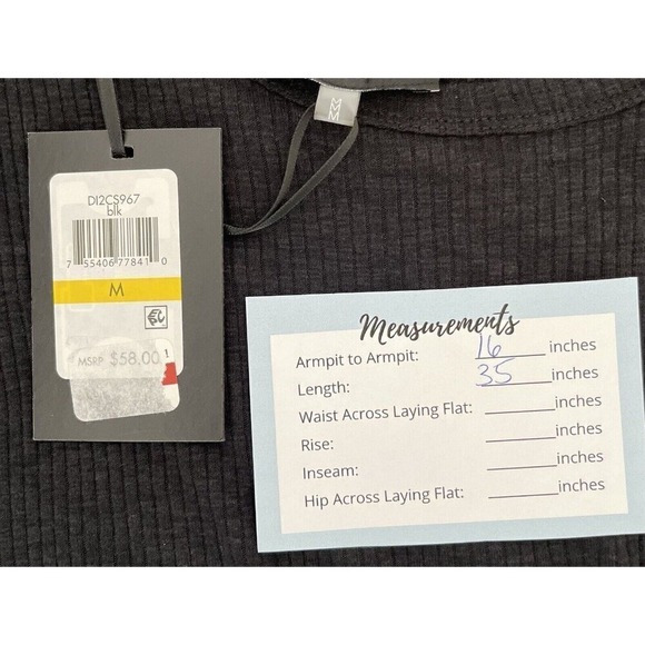 DKNY Women's Black Solid Scoop Neck Ribbed Dress Cover-Up Size M NWT $58 - Picture 3 of 3